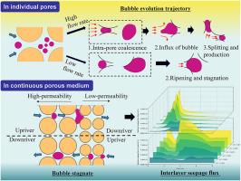 Mutual influence of bubble evolution and seepage flow in heterogeneous porous matrices