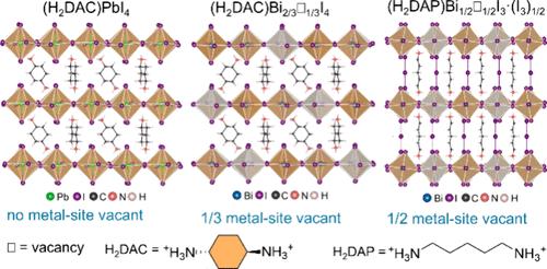 Vacancy-Ordered Hybrid Two-Dimensional Bi(III) Iodides with (100)-Oriented Dion-Jacobson Perovskite-Related Structures