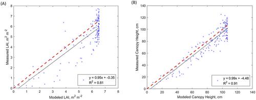 Modeling rice leaf area index and canopy height in the US Mid-South region