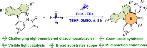 Visible Light-Induced Cascade Phosphorylation/Cyclization to Access Phosphorus-Containing Diazocinocarbazoles