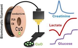 Biomimetic 3D printable electrochemical filament integrated with CuO nanopowder for enzyme-free biosensing