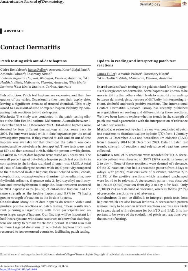 Contact Dermatitis