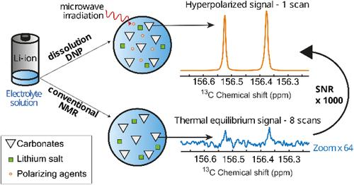 Hyperpolarized 13C NMR by Dissolution DNP Enables Snapshot Detection of Degradation Products in Lithium-Ion Battery Electrolytes