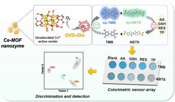 Cerium-based metal–organic framework nanozyme with high oxidase-like activity at neutral pH for discrimination and detection of antioxidants