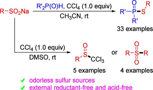 CCl4-Induced Synthesis of Phosphonothioates, Sulfoxides, and Sulfones from Sodium Sulfinates