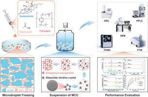Microdroplet cryo-crystallization for producing budesonide microparticles with optimized physicochemical properties