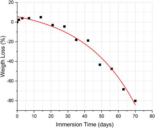 Biodegradation, mechanical and biocompatibility evaluation of compact and porous polylactic acid after long-term dynamic fluid immersion