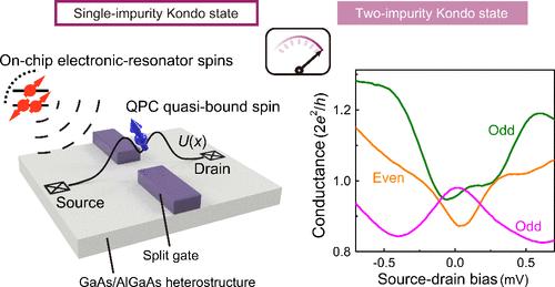 On-Chip Quantum Sensing of Kondo Spins in a High-Mobility Quasi-One-Dimensional Nanoconstriction