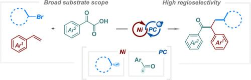 Nickel/Photoredox Dual-Catalyzed, Regioselective 1,2-Carboacylation of Alkenes via Synergistic Alkyl and Benzoyl Radical Coupling