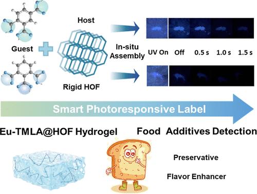 Smart Photoresponsive Label with Red Fluorescence and Blue Phosphorescence Promoted by Hydrogen-Bonded Organic Frameworks for Food Additives Detection