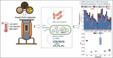 Temperature-driven dynamics of intracellular and extracellular antibiotic resistance genes during aerobic composting: Insights from qPCR and metagenomic analysis