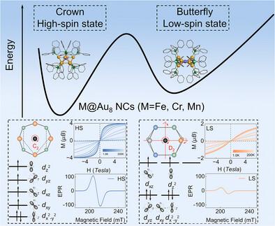Heteroatomic Doping Induces High-Low Spin Isomers in Atomically Precise Au Nanoclusters