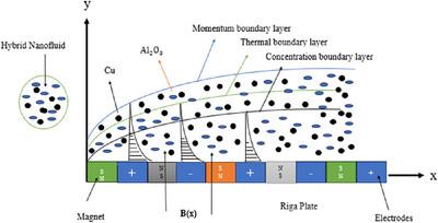 Numerical Investigation of Thermal and Mass Diffusion Characteristics in Chemically Reactive and Magnetite Cu–Al2O3 Water-Based Hybrid Nanofluid Flow over Riga Plate