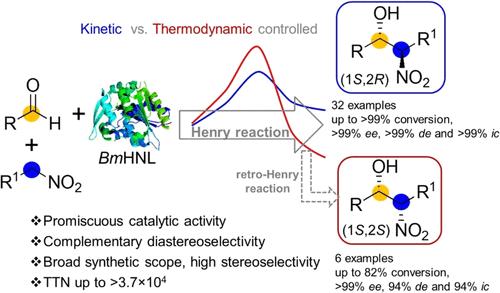 Kinetic vs Thermodynamic Controlled Promiscuous Biocatalytic Asymmetric Henry Reaction in Diastereocomplementary Synthesis of β-Nitroalcohols