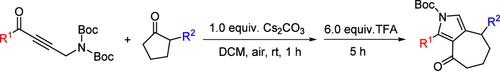 Synthesis of 3,4-Fused Pyrroles with Seven-Membered Carbocycles via Cascade C–C σ-Bond Cleavage/Intramolecular Cyclization Reactions