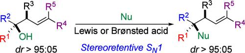 Formally Stereoretentive SN1 Reactions of Homoallylic Tertiary Alcohols Via Nonclassical Carbocation