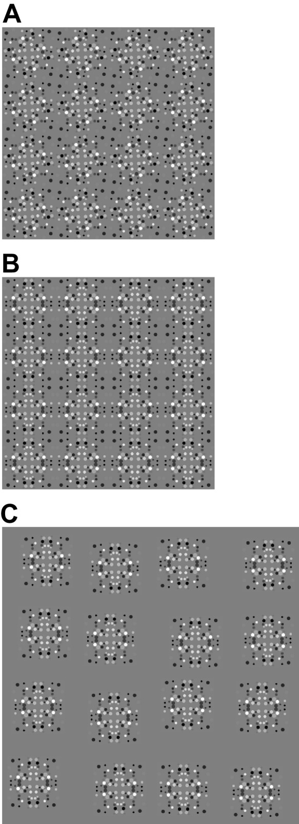 Visual search efficiency is modulated by symmetry type and texture regularity.