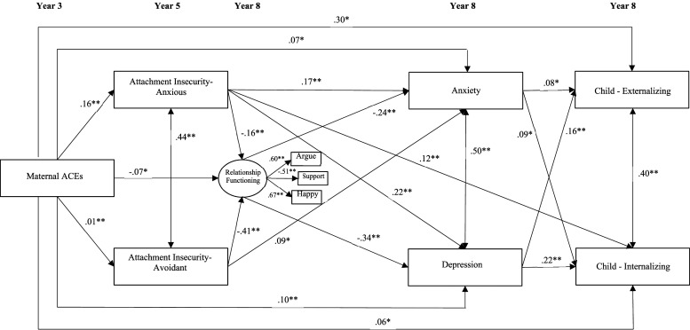 Pathways of Intergenerational Risk: Examining the Association Between Maternal Adverse Childhood Experiences and Child Socio-Emotional and Behavioral Concerns at 8 Years of Age.