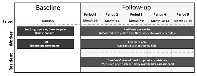 Organizational strategies of eldercare work and health - Is the daily number of residents cared for over 14 months associated with back pain?