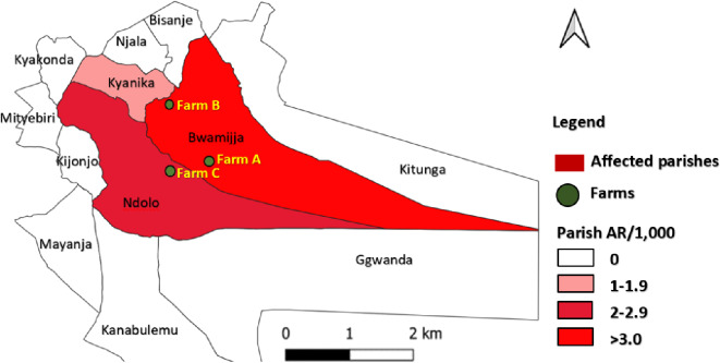 Anthrax outbreak linked to consumption and handling of meat from unexpectedly deceased cattle, Kyotera district, Uganda, June-December 2023.
