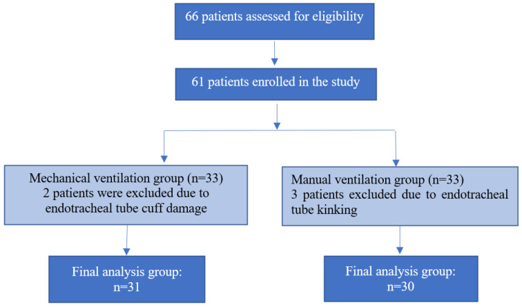 Manual vs. Mechanical Ventilation in Respiratory Parameters of intubated Patients During cardiopulmonary Resuscitation; a Randomized Clinical Trial.