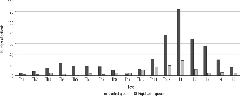 Acute thoracolumbar fractures in patients with a rigid spine: a computed tomography study.