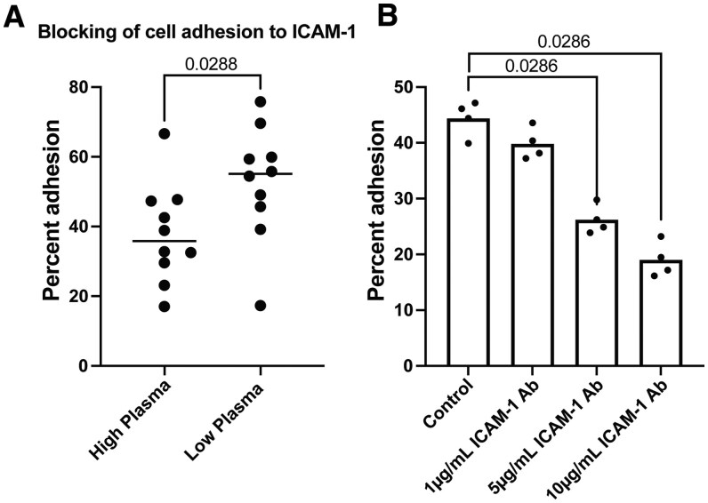 ICAM-1 autoantibodies detected in healthy individuals and cross-react with functional epitopes.