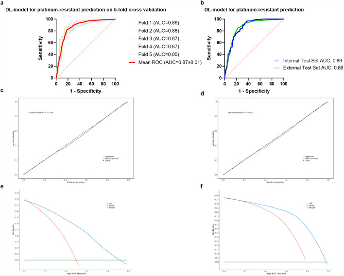 Deep learning based on ultrasound images to predict platinum resistance in patients with epithelial ovarian cancer.