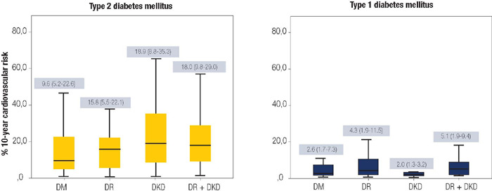 Diabetic retinopathy and diabetic kidney disease, either isolated or associated, impact on the 10-year risk of cardiovascular disease: are we dealing with similar conditions?