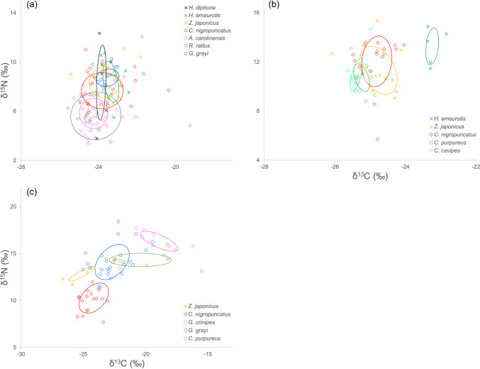 The distinctive material cycle associated with seabirds and land crabs on a pristine oceanic island: a case study of Minamiiwoto, Ogasawara Islands, subtropical Japan.
