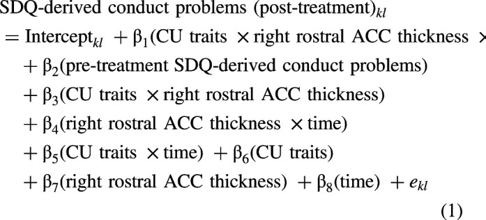 The Relationship Between Frontal Cortical Thickness and Externalizing Psychopathology is Associated with Treatment Outcomes in Children with Externalizing Problems: A Preliminary Pilot Study: La relation entre l'épaisseur du cortex frontal et les troubles extériorisés est associée aux résultats thérapeutiques chez les enfants ayant des problèmes extériorisés : une étude pilote préliminaire.
