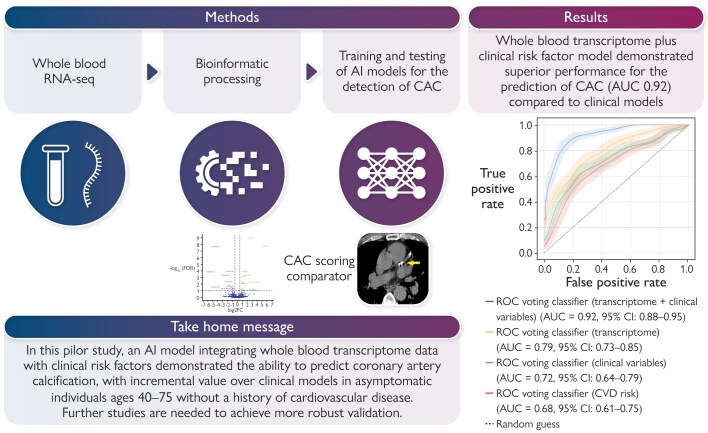 Liquid biopsy based on whole blood transcriptome and artificial intelligence for the prediction of coronary artery calcification: a pilot study.