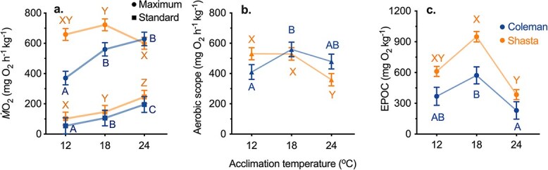 Climate warming will test the limits of thermal plasticity in rainbow trout, a globally distributed fish.