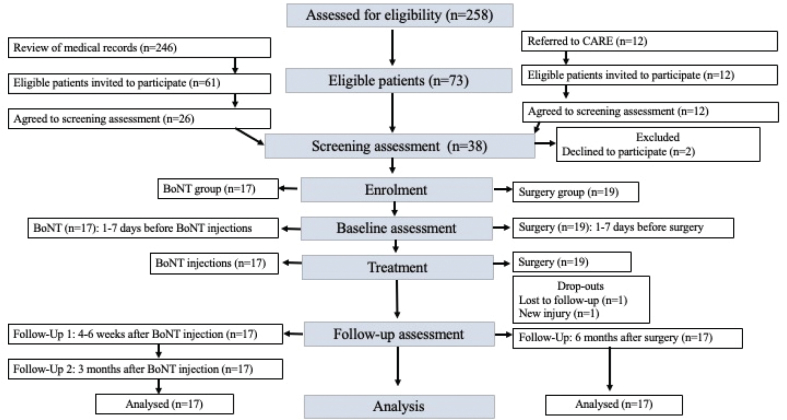 LONG-TERM EFFICACY OF SPASTICITY-CORRECTIVE SURGERY AND BOTULINUM TOXIN INJECTIONS FOR UPPER LIMB SPASTICITY TREATMENT.