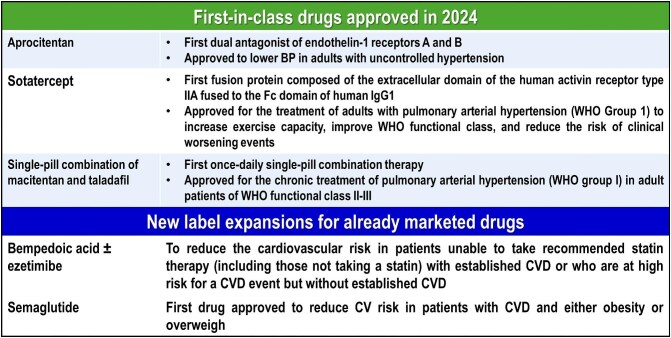 New pharmacological agents and novel cardiovascular pharmacotherapy strategies in 2024.