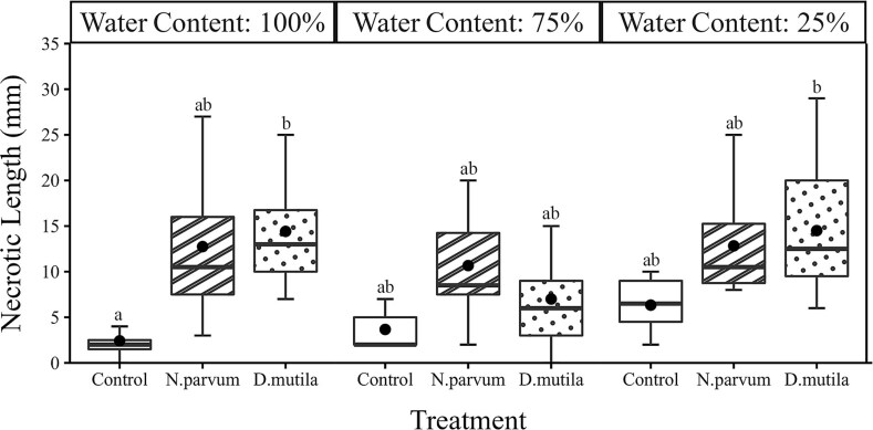 Physiological symptoms induced by drought stress outweigh vascular pathogen infection in walnut.