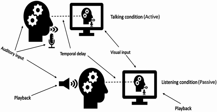 Audiovisual integration of speech: evidence for increased accuracy in "talk" versus "listen" condition.
