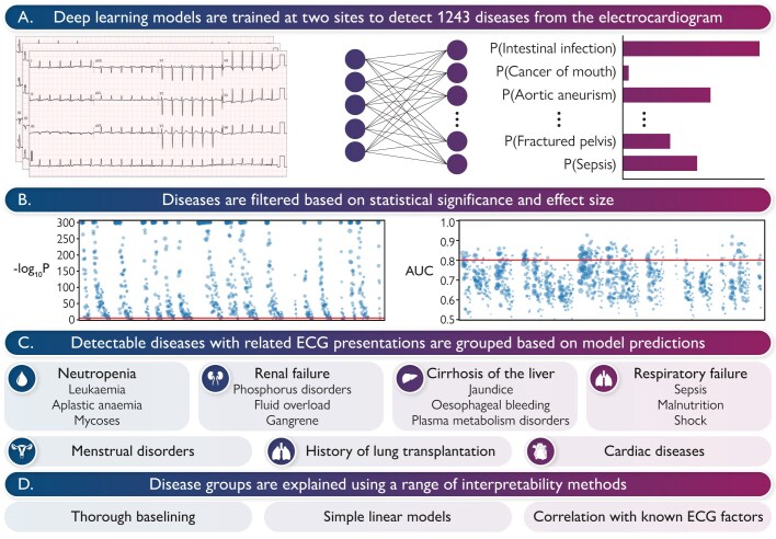 A deep learning phenome wide association study of the electrocardiogram.