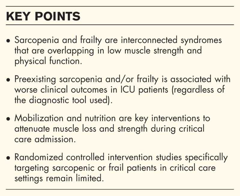 Sarcopenia and frailty in critical illness.