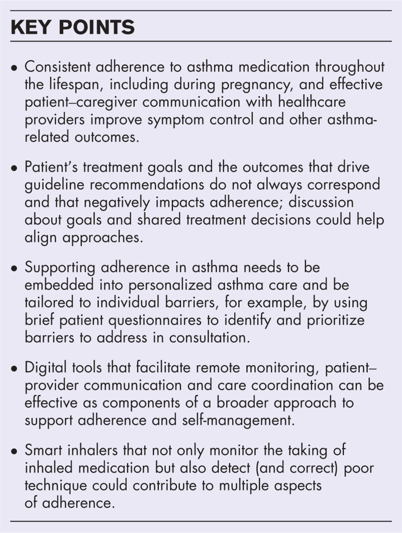 Optimizing adherence to medication to improve outcomes in asthma.