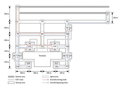 Taxiing Route Planning for Aircraft on Airport Surface Considering Conflicts With Ground Service Vehicles