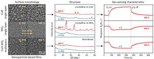 Thermally-induced microstructural evolution in nanoparticle-based CuO, WO3 and CuO–WO3 thin films for hydrogen gas sensing