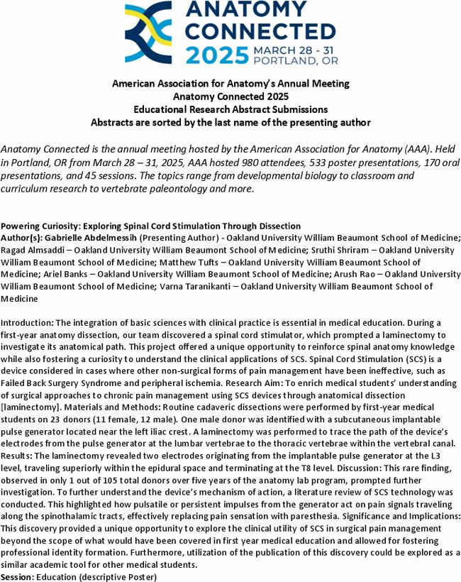 Education Abstracts