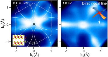 Dirac nodal line and pseudo-gap in 1T-VS2 single crystal