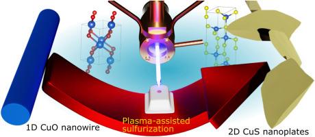 Plasma-driven 1D to 2D nanomaterial phase transition