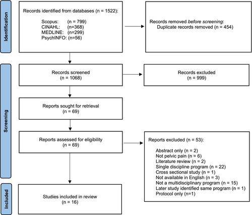 A Scoping Review of Interdisciplinary Care Programs for Women With Persistent Pelvic Pain