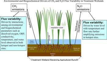 Environmental and biogeochemical drivers of CH4 and N2O flux variability in treatment wetlands
