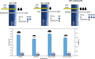 Probing the potential of surface-engineered titanium filler membranes for produced water treatment
