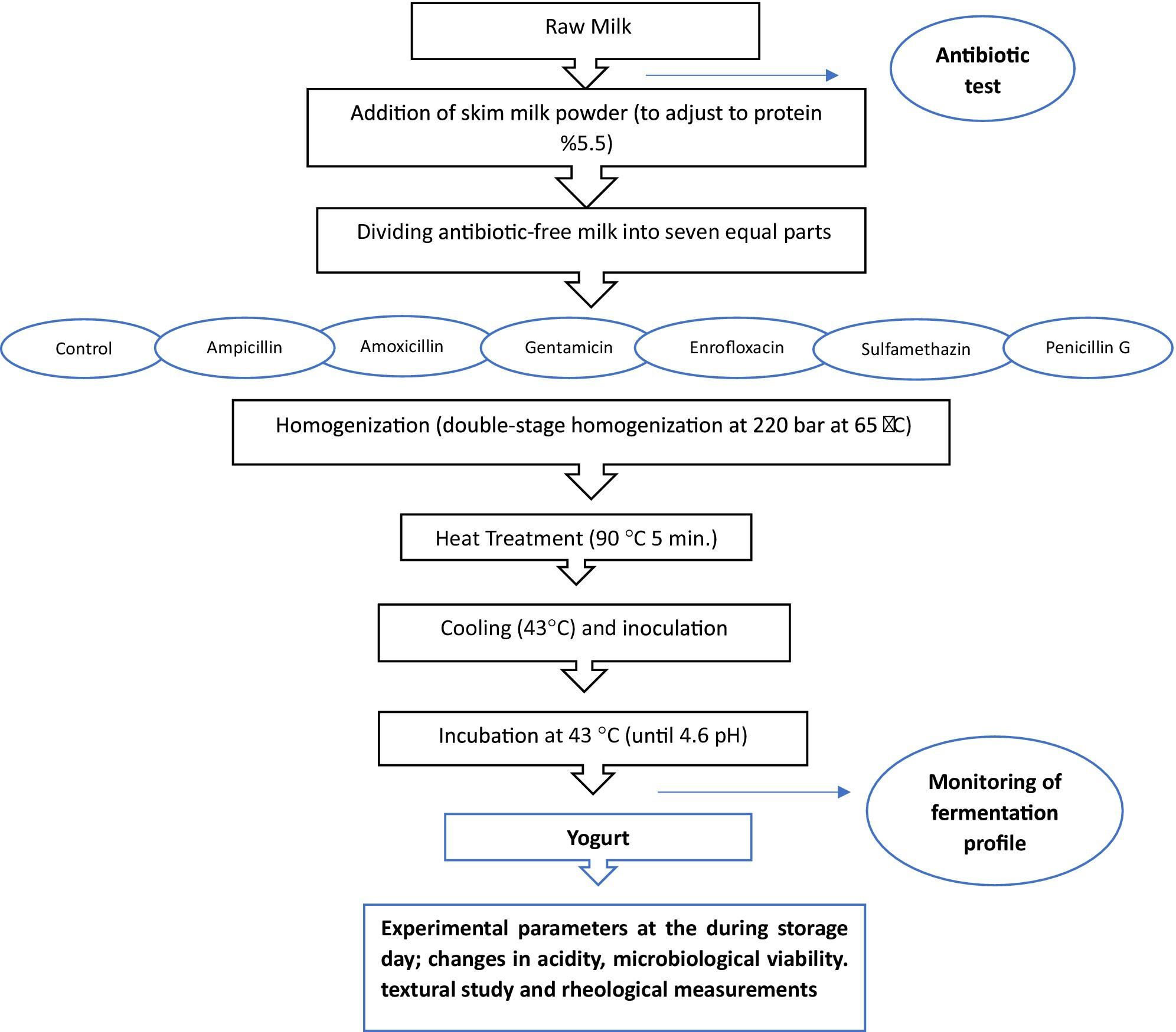 Residual antibiotics in milk at maximum residual limits affects yoghurt fermentation but not yoghurt rheology