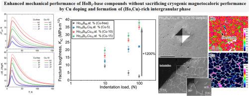 Enhanced mechanical performance of HoB2-based compounds without sacrificing cryogenic magnetocaloric effects